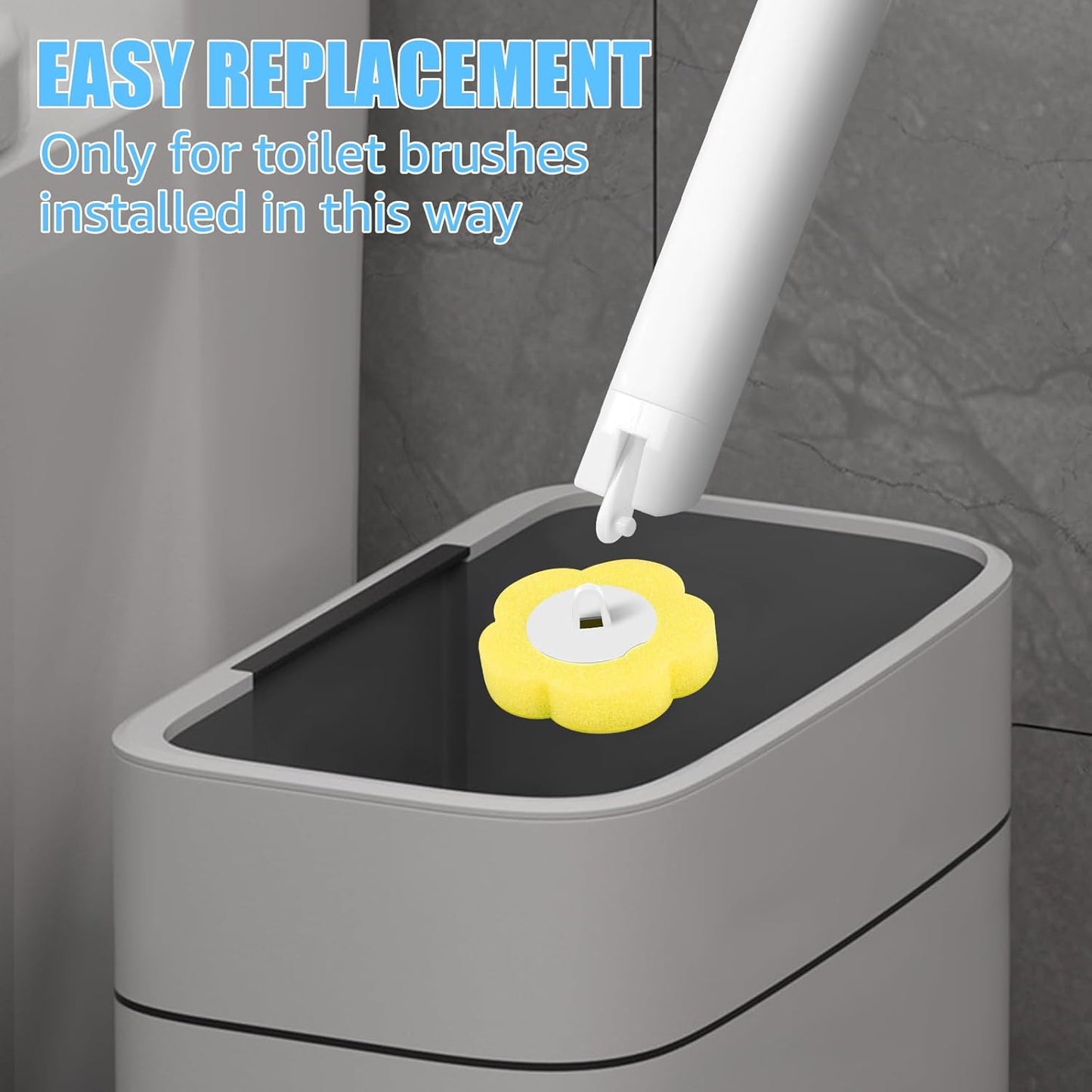 72PCS Disposable Toilet Cleaning Brush Wand Cleaner Refills, Contains Only the Brush Head, Disposable Toilet Cleaning Pads, Bathroom Toilet Bowl Brush and Holder Set (Refills)