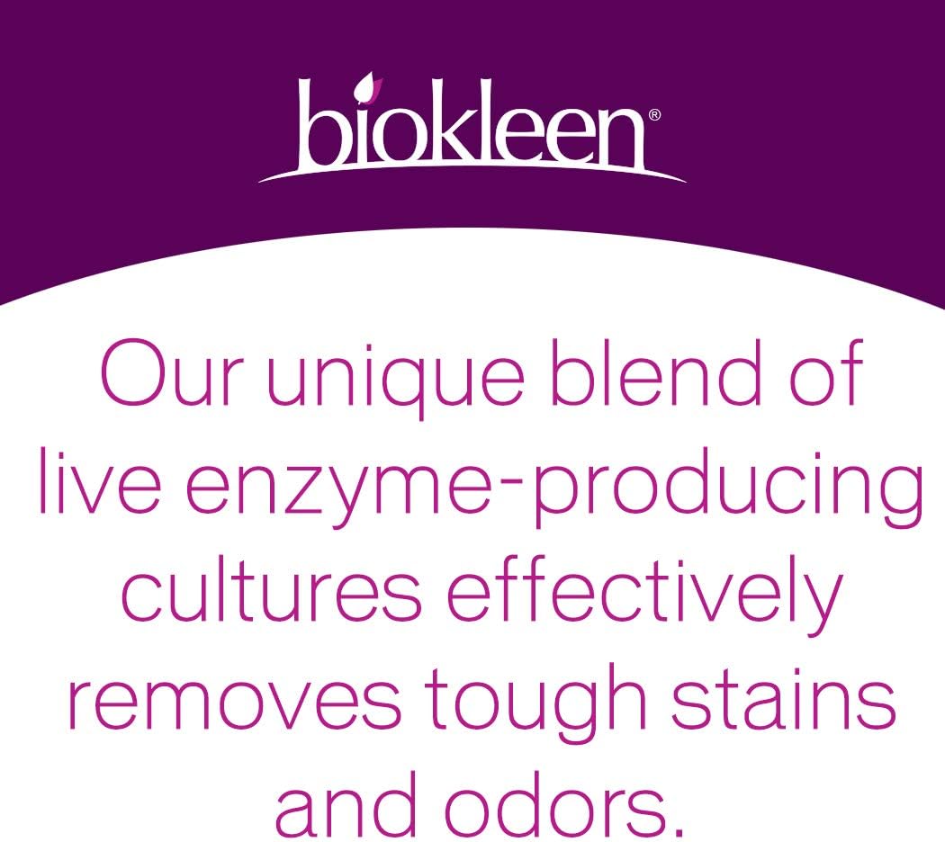 Biokleen Bac-Out Stain+Odor Remover, Destroys Stains & Odors Safely, for Pet Urine, Laundry, Diapers, Wine, Carpets, & More, Eco-Friendly, Non-Toxic, Plant-Based, 32 Ounces
