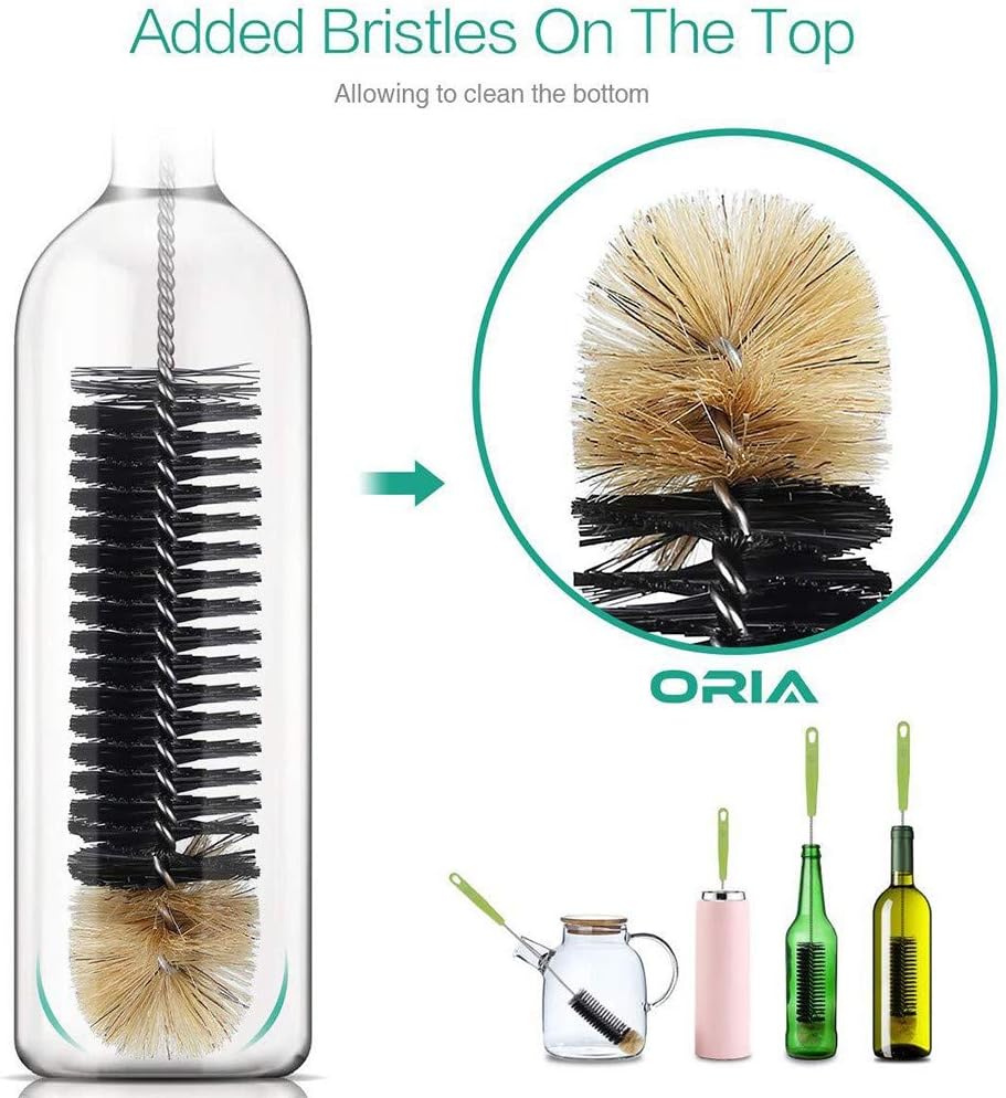 16in Bendable Bottle Brush, Long Handle Bottle Cleaning Brush for Cleaning Narrow Neck Bottles, Baby Bottles, Flask, Pitcher, Vase, Bird Feeder, Home Kitchen Sink Cleaning Brush, Water Bottle Brush