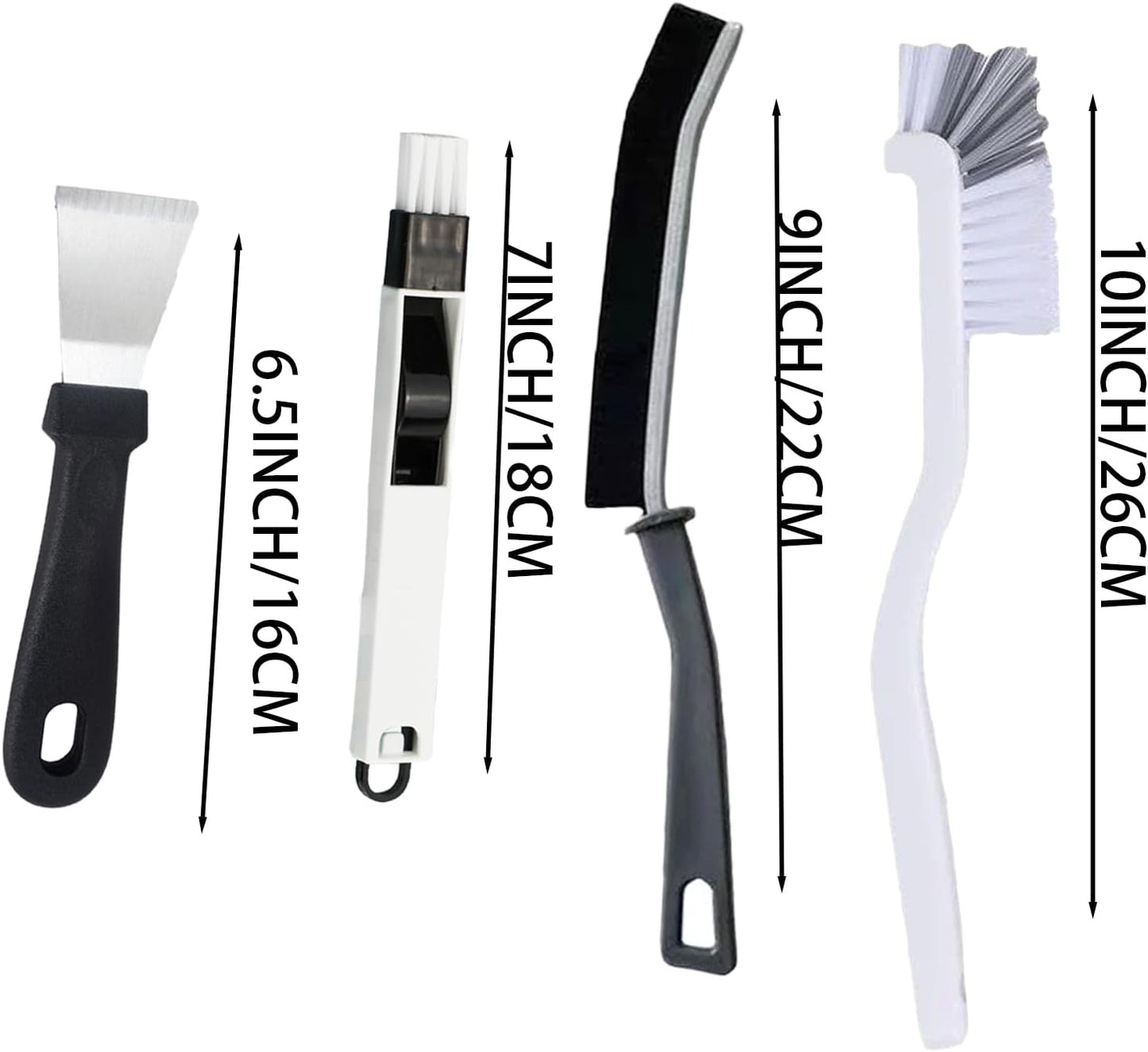 Narrow Crevice Cleaning Brush and Scraper Tools Set 14 Pcs Hard Bristle Gap Cleaning Supplies Brushes Small Spaces Sink Kitchen Bathroom Toilet Grout Shower Window Track Tub Faucets Cup