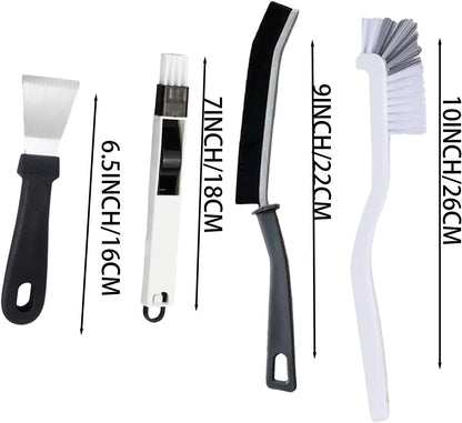 Narrow Crevice Cleaning Brush and Scraper Tools Set 14 Pcs Hard Bristle Gap Cleaning Supplies Brushes Small Spaces Sink Kitchen Bathroom Toilet Grout Shower Window Track Tub Faucets Cup