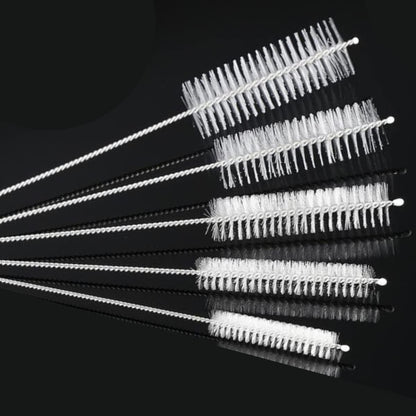 10" Tube Cleaning Brush Set, 5 Pack Large, Extra Long Nylon Straw Brushes with Flexible Handles for Bottles, Cleaning Straws, Pipe Cleaners, Keyboard, Glass, Guns, Detailing and Deep Cleaning, Black