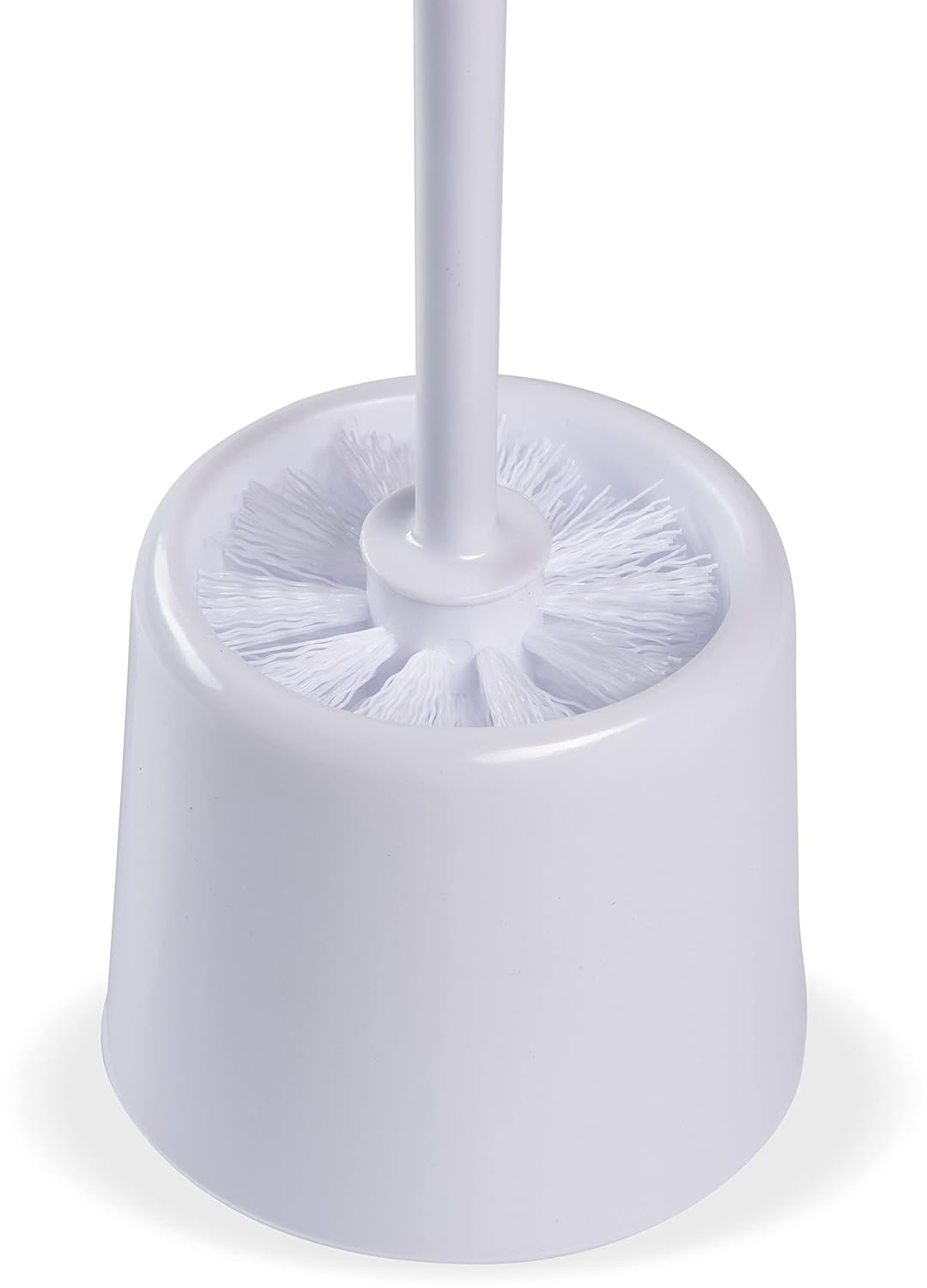 SPARTA 16-Inch Durable Toilet Brush with Storage Holder, Bowl Brush with Caddy with Sturdy Polypropylene Bristles for Effective Cleaning, White Plastic Handle for Secure Grip, White