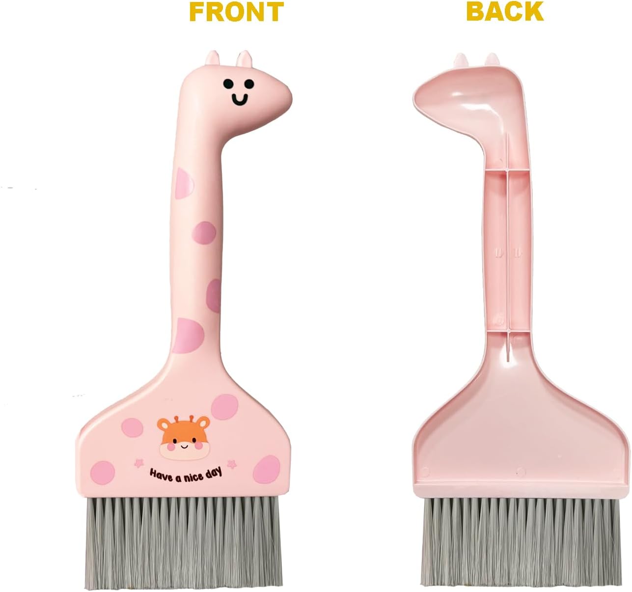 Mini Broom and Dustpan Set Cartoon Small Broom with Dustpan Combo Set Cute Cleaning Kit for Home Office Floor (Orange)