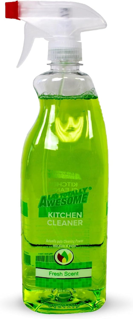 La's Totally Awesome Daily Kitchen Cleaner Spray, For Sink, Cooktop, Oven and more, Plant-Derived Formula, 32 Fl Oz (Pack of 4)