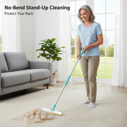 Carpet Rake for Pet Hair Removal 3-Section Dog Hair Remover Broom for Couch, Rug Fluffer for Matted Carpet, Reusable Tool for Furniture, Stairs & Car Interiors