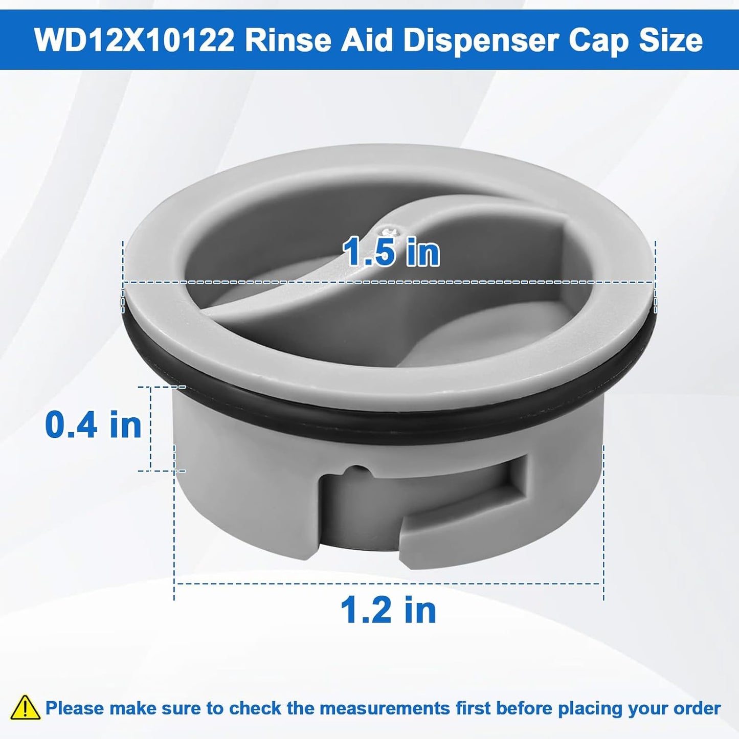 WD12X10122 Dishwasher Rinse Aid Dispenser Cap Compatible with GE Dishwasher, Replaces WD12X10102 WD12X10200 PS958932 EAP958919 1PCS