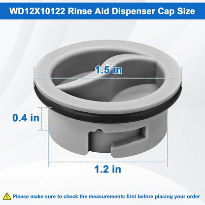 WD12X10122 Dishwasher Rinse Aid Dispenser Cap Compatible with GE Dishwasher, Replaces WD12X10102 WD12X10200 PS958932 EAP958919 1PCS