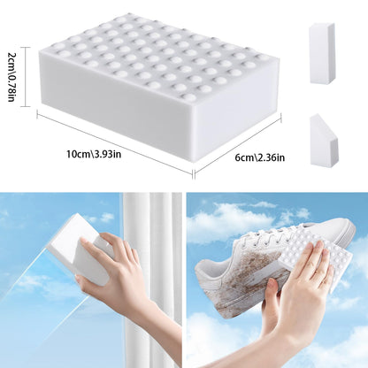 Magic Erasers Sponge, 100 Pack Extra Premium Melamine Sponge Foam Cleaning Pads in Bulk, Non-Scratch Scrub Sponge, Household Cleaning Kitchen Dish Sponges (White)