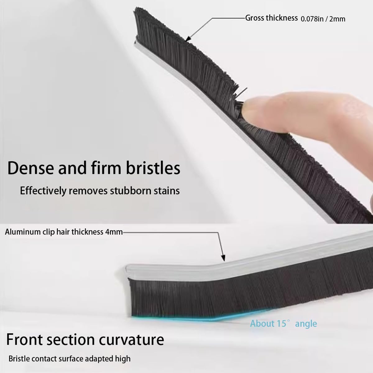Window Track Cleaning Brush with Hidden Scraper for Sliding Door and Window Tracks, Shutters, Kitchen Sink Cleaning
