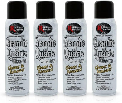 Rock Doctor Granite & Quartz Cleaner Spray 18 oz. Can, Cleans Tile, Marble, Kitchen Countertop, and Natural Stone Surfaces, Streak-Free Shine - Pack of 4