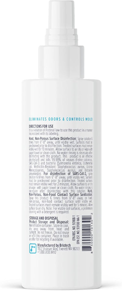 BRIOTECH Sanitizer Disinfectant Hypochlorous, Kill 99.99% of Viruses & Bacteria, Control Mold, Eliminate Odor, Gentle for Nursery & Play Rooms, Food Contact Surface Sanitizer, 1 Gallon Refill