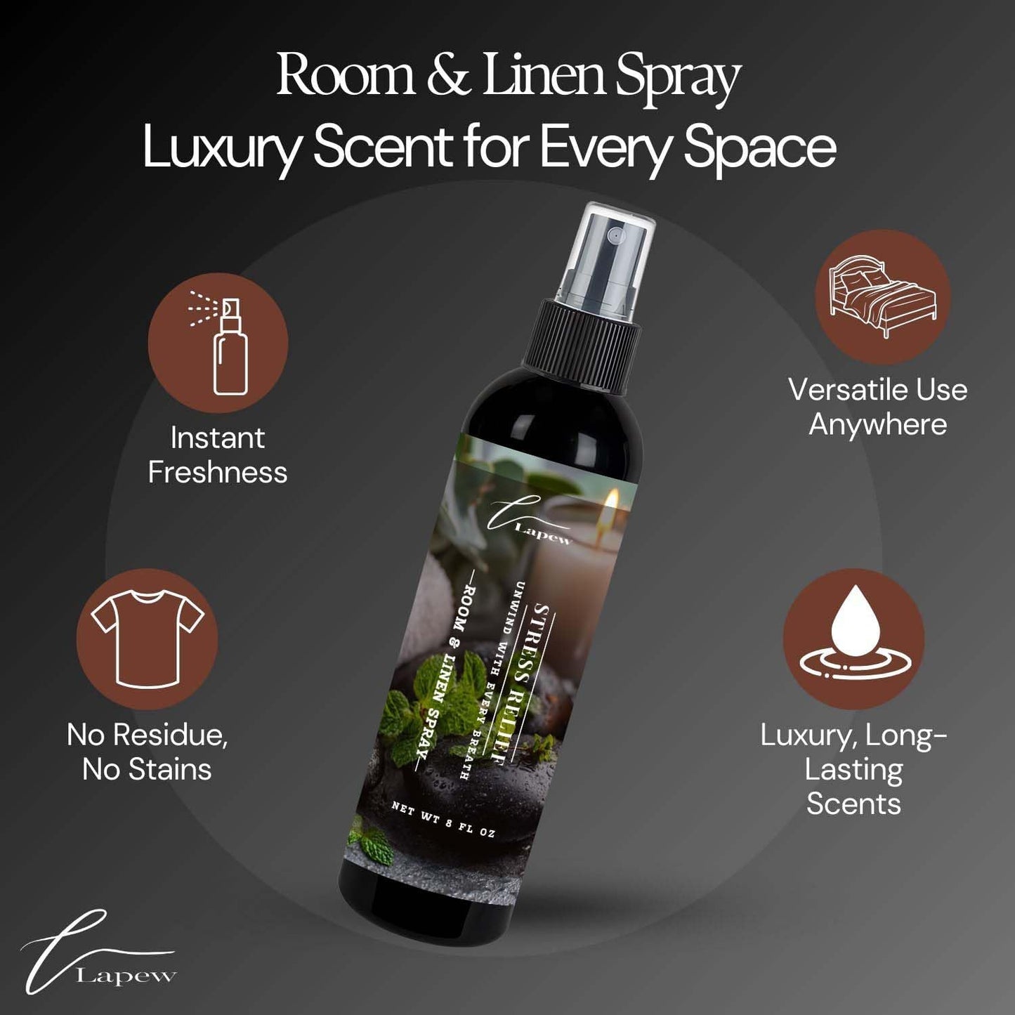 Lapew Room & Linen Spray | Fragrance Mist for Home, Car & Office | Fabric & Air Freshener | Neutralizing Mist | Made in USA | Cozy Cinnamon & Apple - Colors A