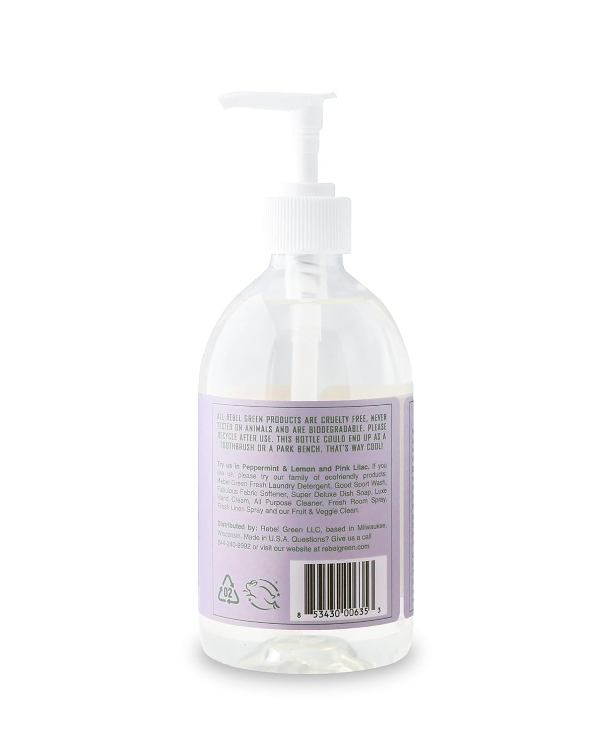 Rebel Green Fresh & Clean Hand Soap Refill - Natural Liquid Hand Soap Refill for Bathroom & Kitchen - Lavender & Grapefruit Scent, 32 Fl Oz