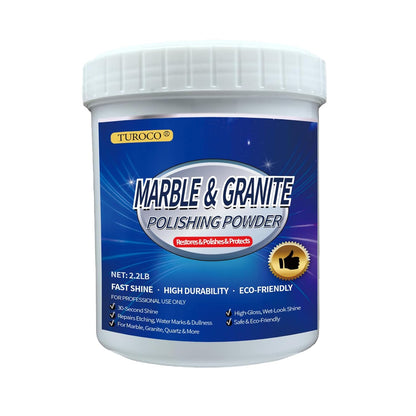 Professional Marble Polishing Powder 2.2LB – Stone Surface Cleaner, Scratch Reducer & Shine Restorer – for Marble, Granite & Quartz Countertops, Floors & Bathrooms