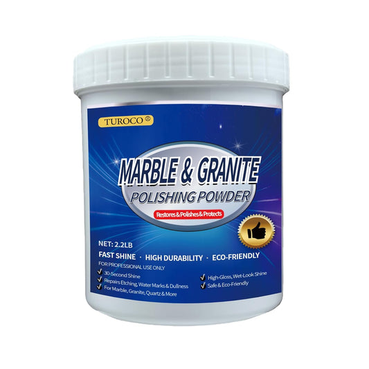 Professional Marble Polishing Powder 2.2LB – Stone Surface Cleaner, Scratch Reducer & Shine Restorer – for Marble, Granite & Quartz Countertops, Floors & Bathrooms