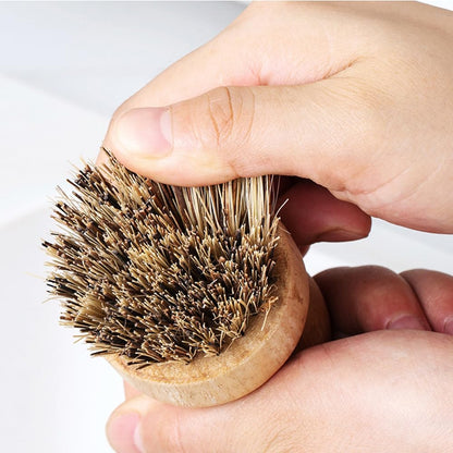 Bamboo Scrub Brush 6Pcs, UNOSCHRIM Palm and Sisal Pot Brush Set, Durable Wood Kitchen Dish Brush, Multifunctional Mini Cleaning Kit for Cleaning Pots, Dishes, Sinks, Fruits and Vegetables