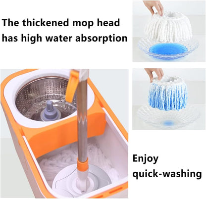 Spin Mop Refills Replacement 360° Microfiber Spin Mop and Bucket Head Round Shape Standard Size Easy Cleaning Spin Mop Systems 6-Pack White
