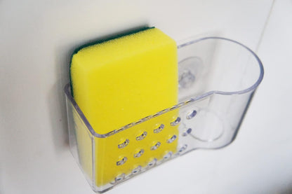 Sponge Holder for Kitchen Sink Suction,Plastic Sink Brush Sponge Caddy Sink Organizer-(5.7" x 2.4" x 3.1"),Clear