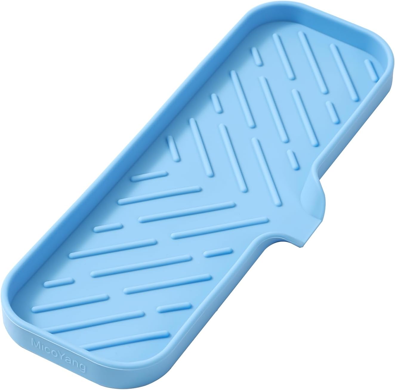 MicoYang Silicone Bathroom Soap Dishes with Drain Spout-Bathroom and Kitchen Sink Organizer,Sponge Holder,Dish Soap Tray,Perfect for Dispenser,Scrubber,Bottle,Cup on Sink or Counter-Black 4.9"×3.2"