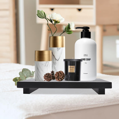 Renawe Small Kitchen Sink Soap Tray for Counter Soap Dish Dispenser Holder Wooden Risers Stand for Bathroom Decor Farmhouse Wood Pedestal Kitchen Accessories Countertop Vanity Counter Decorative Tray