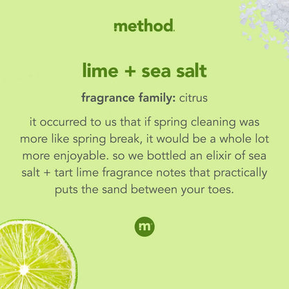 Method Gel Dish Soap, Lime + Sea Salt, Tough on Grease, 18 Fl Oz (Pack of 6)