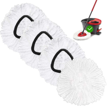 4 Pack Spin Mop Replacement Head Mop Refill Compatible with Oceda Triangle Swivel Mops Microfiber Swivel Mop Refill,Deep Clean,Machine Washable and Easy to Replace