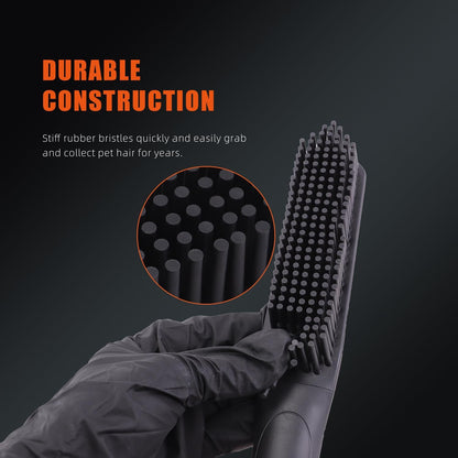 SPTA Pet Hair Brush, 2Pcs Pet Hair Removal Brush,Triangular Wedge Tip,Rubber Bristles to Trap and Remove Hair,Metal-Free Design,Ergonomic Design Great for Cars,Trucks,SUVs,RVs, Home,Furniture&More