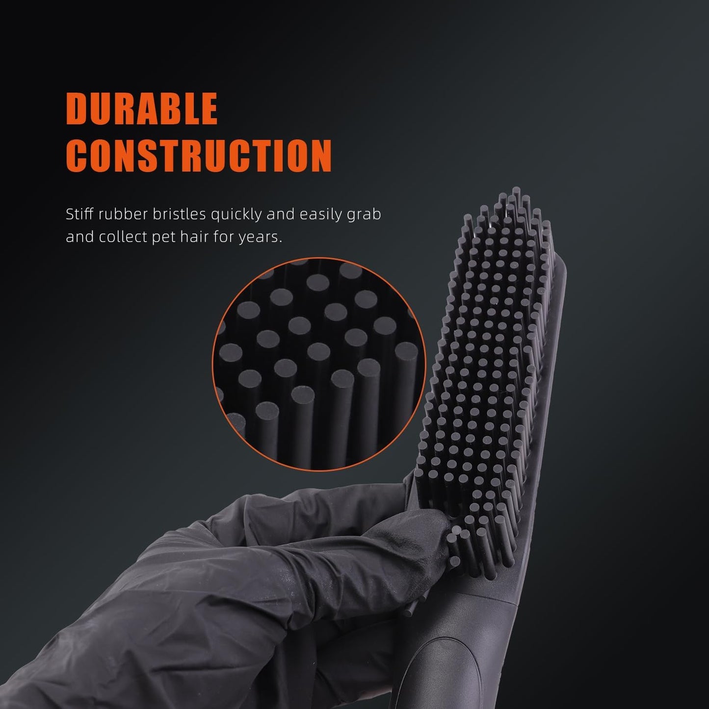 SPTA Pet Hair Brush, 2Pcs Pet Hair Removal Brush,Triangular Wedge Tip,Rubber Bristles to Trap and Remove Hair,Metal-Free Design,Ergonomic Design Great for Cars,Trucks,SUVs,RVs, Home,Furniture&More