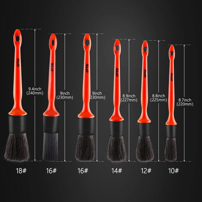 SPTA Car Detailing Brush Set, 5 Pack Soft Mixed Hair Auto Detail Brush Kit No Scratch for Automotive Elegant Surface Interior Exterior Dashboard Emblems Panels Engine Bay Wheels Air Vent Seat Leather