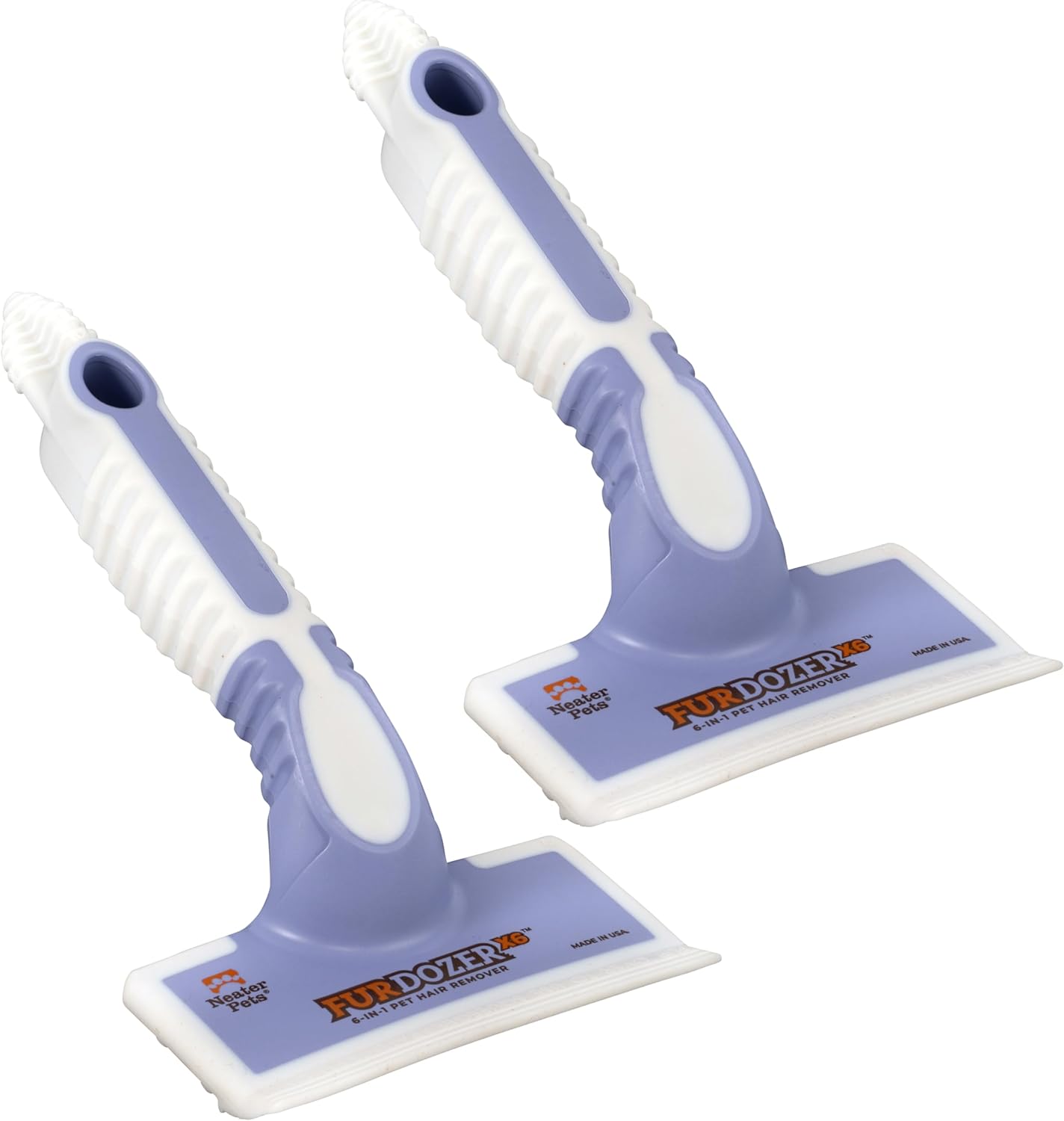FurDozer Pet Hair Remover & Auto Detailing Tools - Cat & Dog Hair Remover for Carpets, Car Interiors, Couches, Bedding, & Pet Furniture (Gray, X3 PRO - 5" Long)