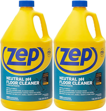 Zep Neutral PH Industrial Floor Cleaner - 1 Gallon - ZUNEUT128 - Concentrated Pro Trusted All-Purpose Floor Cleaner