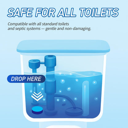 Toilet Bowl Cleaner Tablets 40 Pack, Long-Lasting Drop-in Tank Tablets with Sustained-Release Technology, Fight Tough Stains & Odors, Household & Commercial Use, Compatible with Most Toilets-Excellent