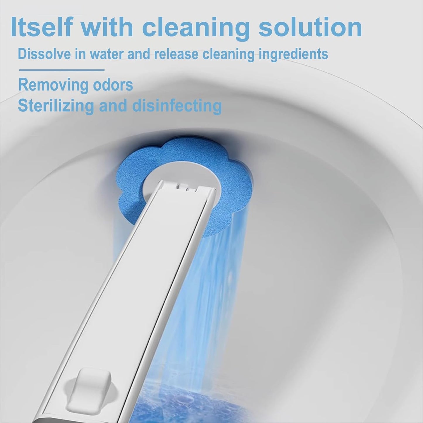 Disposable Toilet Brush， 2 Pack Toilet Wand and Holder with 54 Cleaner Refills Disposable Toilet Cleaning System Cleaner Pads for Toilet Bowl，Bathroom Cleaning，Sink，Bathtub - White