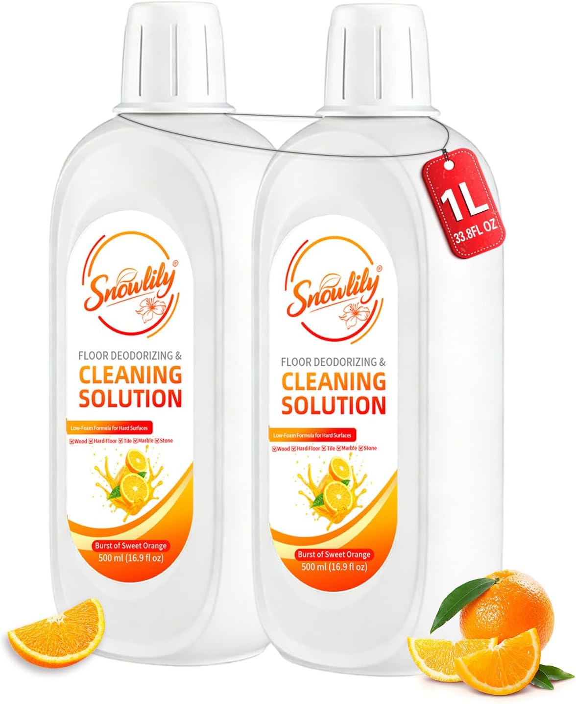 Snowlily 2 Pack Floor Cleaning Solution,Floor Cleaner for All Robot Vacuums Wet-Dry Mops,Deep Cleans Hardwood,Tile & Laminate,33.8 Fl Oz (Bluebell)