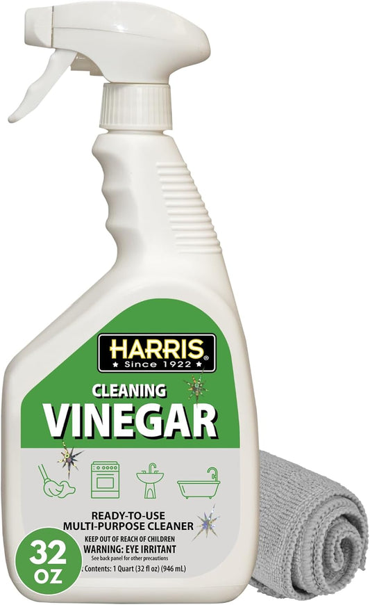 HARRIS Cleaning Vinegar 32 Fl Oz Ready to Use with Microfiber Towel
