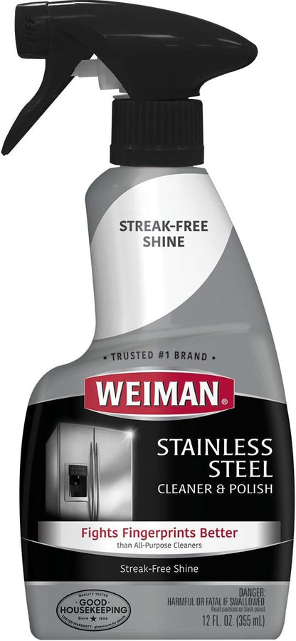 Weiman Stainless Steel Cleaner and Polish Trigger Spray, 12 Fl Oz (Pack of 6)