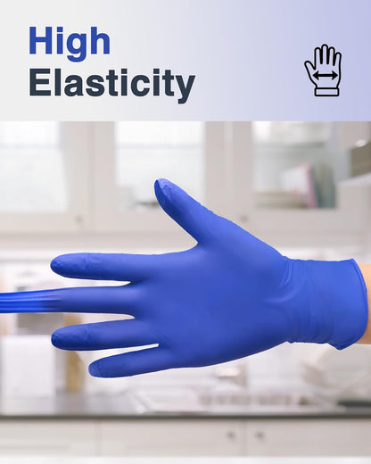 Schneider Nitrile Exam Gloves, Dark Blue, Disposable Gloves, Latex-Free, Powder-Free, Food Safe for, Cooking, Household Use