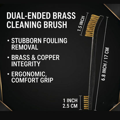 10 Pack 7Inch Double-Ended Gun Cleaning Brushes, Brass Wire Brush Set for Carbon & Copper Residues, All Purpose Metal Cleaning Kit with Nylon Handle