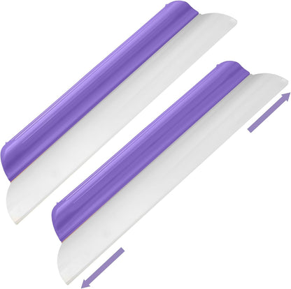 4 Pack 14 inch Car Drying Squeegee Longer Silicone Automotive Water Wiper Flexible Auto T-Bar Rubber Blade for Car Windshield Glass Window Bathroom Shower Squeegees Wash Tool (Yellow)