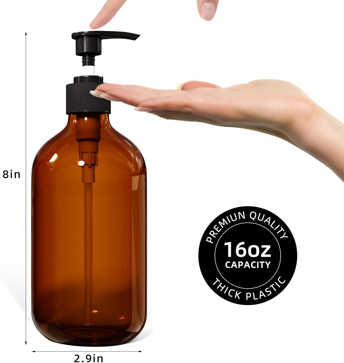 Kzeirm Green Soap Dispenser, Dish & Hand Soap Dispenser Set for Bathroom & Kitchen, Refillable Pump Bottle Dispenser, Plastic Empty Soap and Lotion Dispenser for Liquid, 2 Pcs