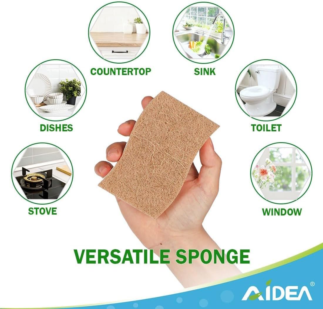 AIDEA XL Sponges Kitchen, 12Count, Non-Scratch Dish Sponges, Large Natural Sponge for Non Stick Cookware, Cellulose Cleaning Sponge for Dishes, Bathroom, Household