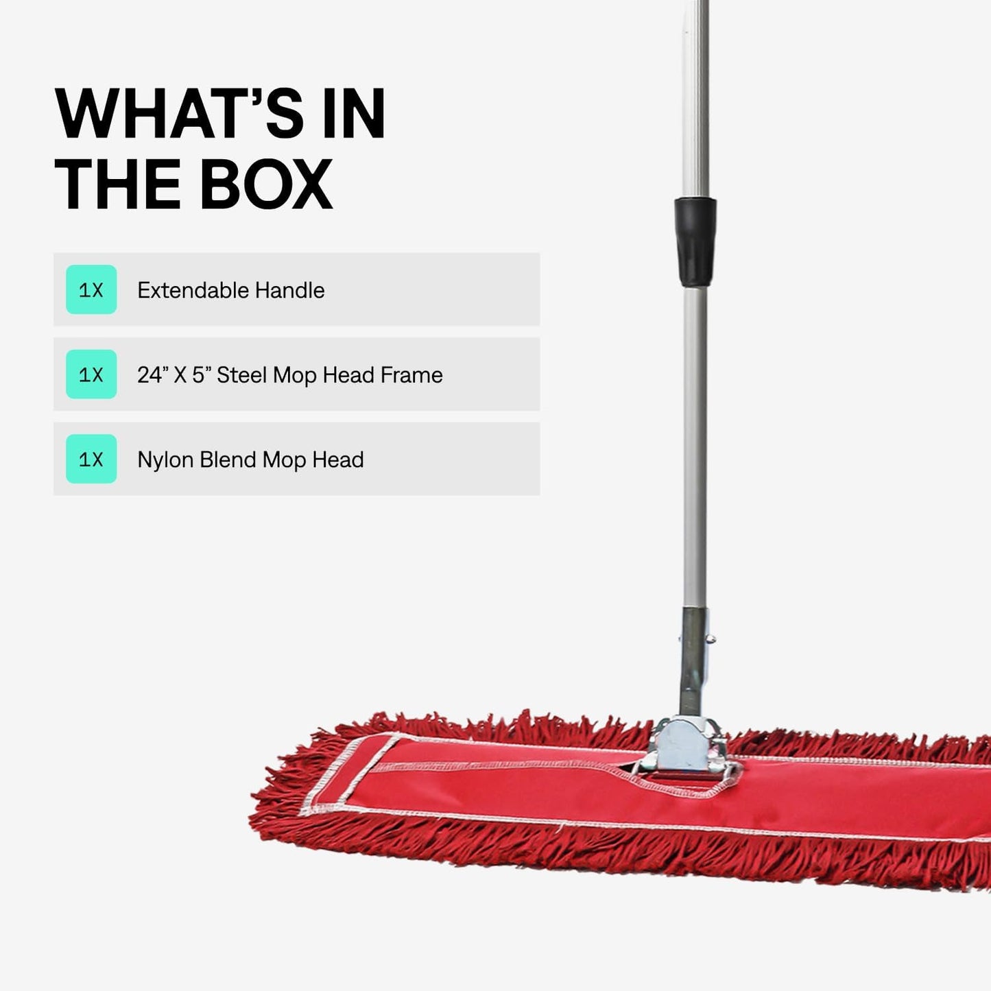 48 Inch Blue Commercial Dust Mop & Floor Sweeper with Extendable Handle – Mop for Hardwood, Tile, and Concrete Floor Cleaning