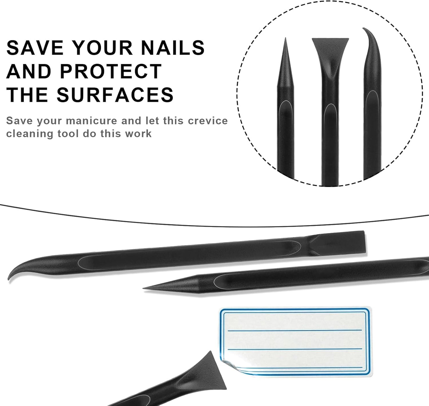 Crevice Cleaning Tool, 9 PCS Carbon Fiber Plastic Scraper Tool Car Detailing Brush Set Non-scratch Multi-purpose Scraper for Clean Small Narrow Spaces and Gaps, Remove Stickers Labels Oil Stains Dirt