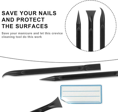 Crevice Cleaning Tool, 9 PCS Carbon Fiber Plastic Scraper Tool Car Detailing Brush Set Non-scratch Multi-purpose Scraper for Clean Small Narrow Spaces and Gaps, Remove Stickers Labels Oil Stains Dirt