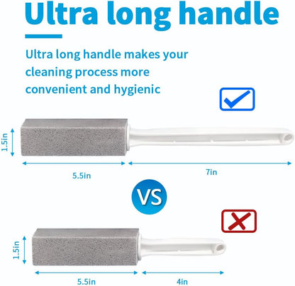 4TH Pumice Stone Toilet Bowl Cleaning Stick with Extra Large Handle,Cleans Away Limescale Stain,Hard Water Rings, Calcium,Iron and Rust. Remover for Tile/Bath/Kitchen - 2 Pack