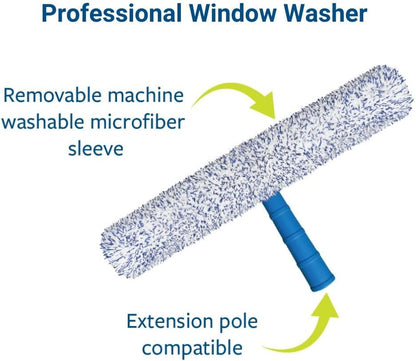 Professional Squeegee - Premium Quality Silicone Rubber Blades with Ergonomic Handle for Streak-Free Cleaning - Perfect for Windows, Shower Doors, and Railings