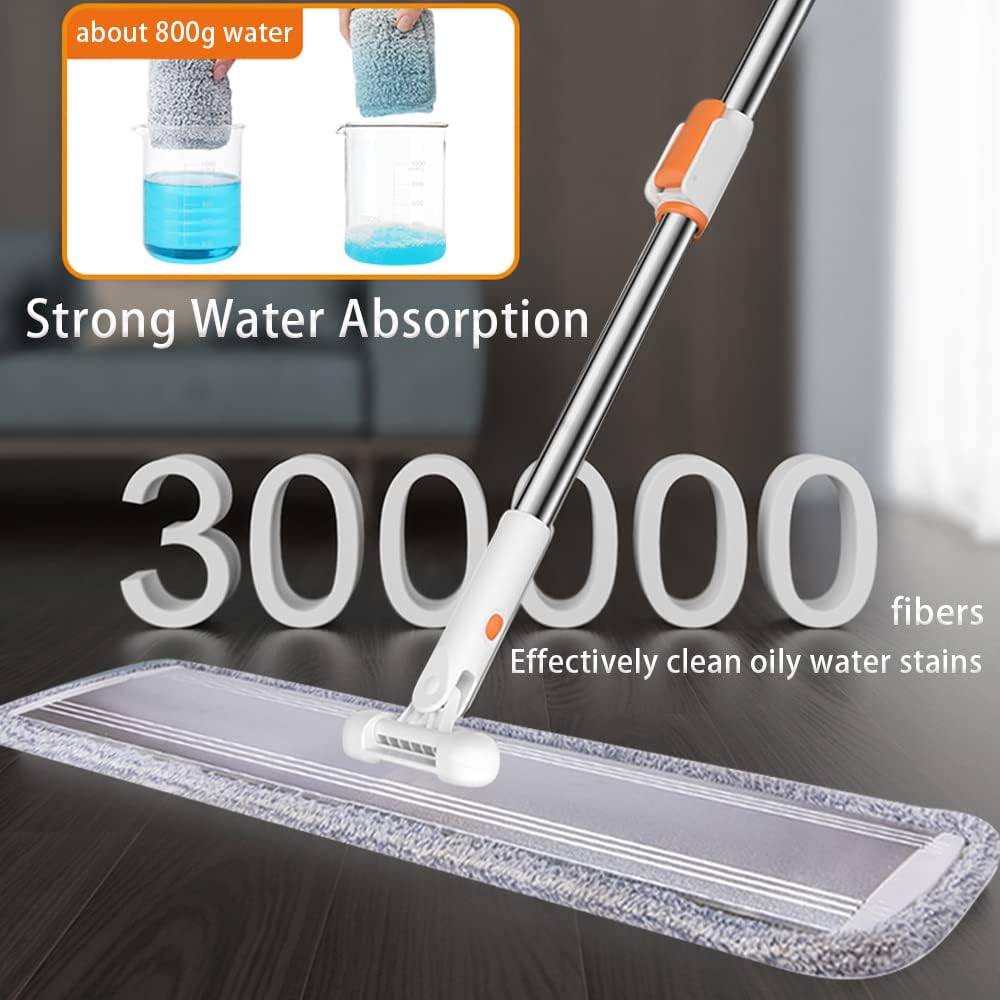Microfiber Mop 18 in Large Flat Mops for Floor Cleaning with 4 Premium Pads Hardwood for Cleaning Wet Mop