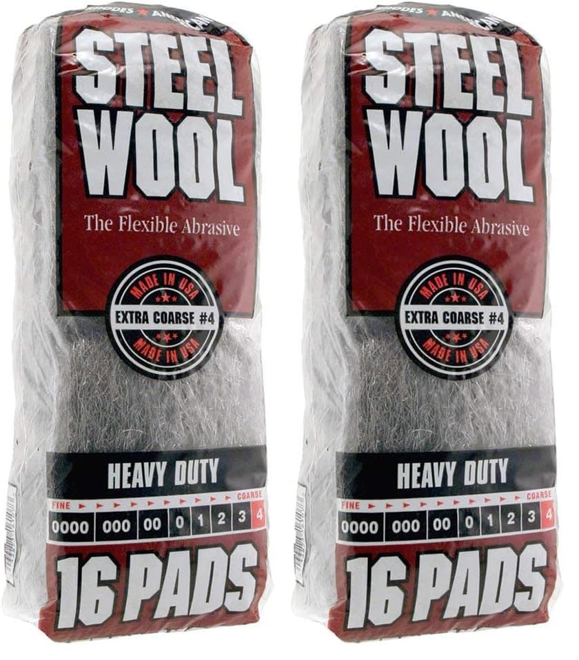 Homax - 33873210009 Steel Wool, Extra Fine Grade #000, 12 Pads
