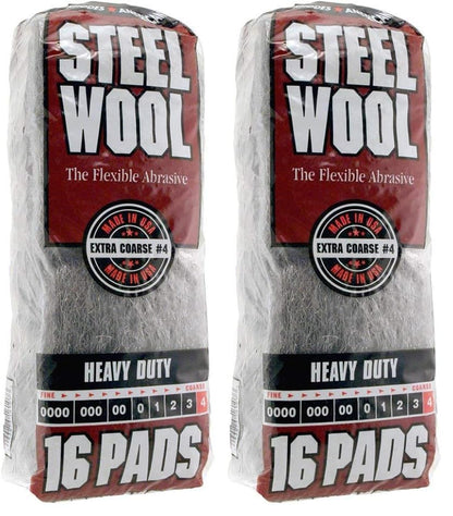 Homax - 33873210009 Steel Wool, Extra Fine Grade #000, 12 Pads